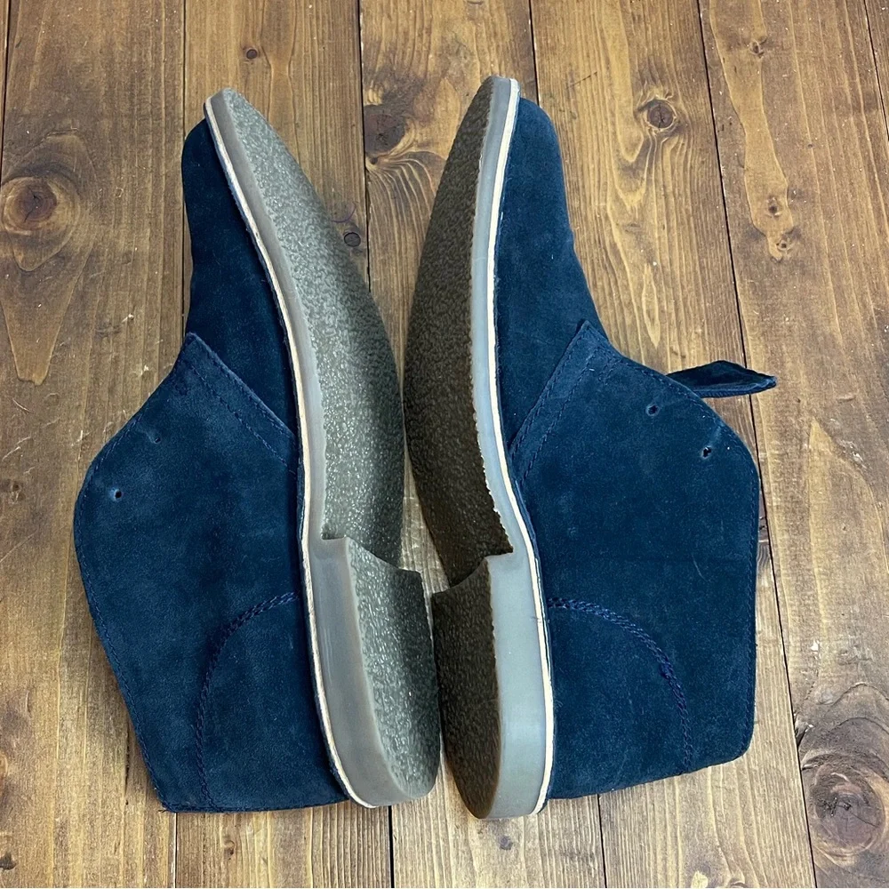 Hawkings McGill navy blue suede chukka boots size 10 no laces